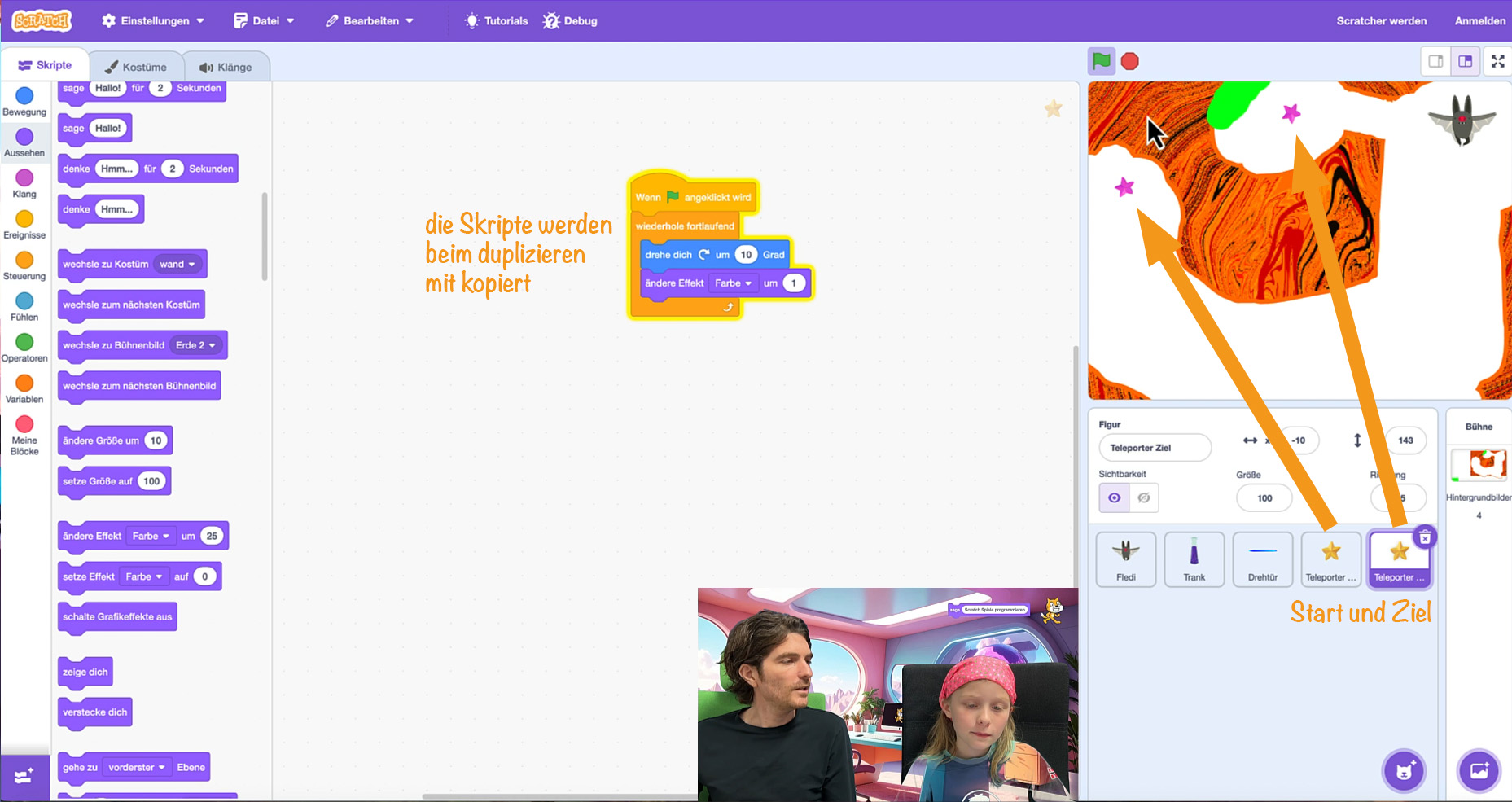 Teleporter-Ziel platzieren