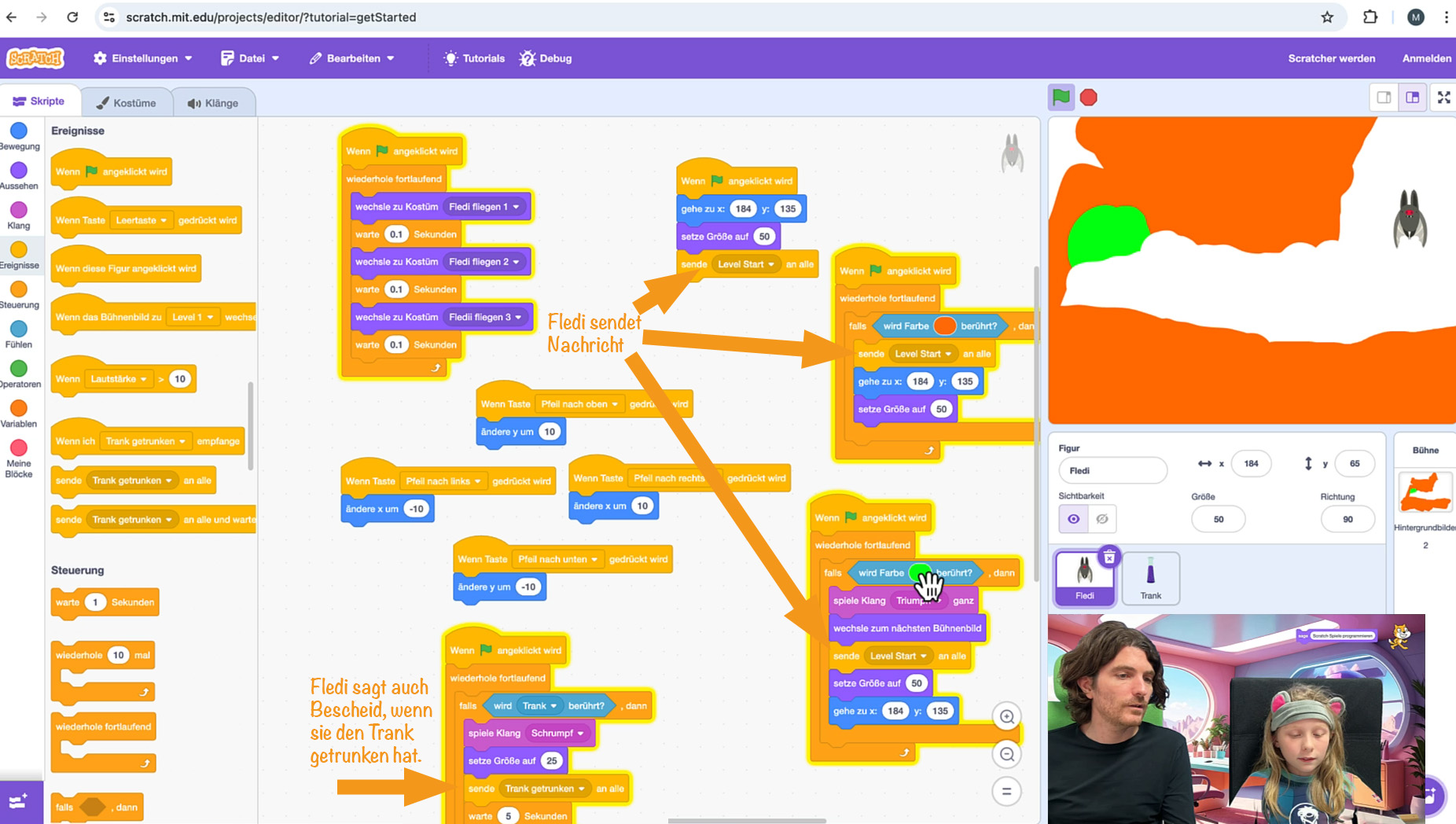 When Levelstart: per Bühnenbildname zeigen/verstecken