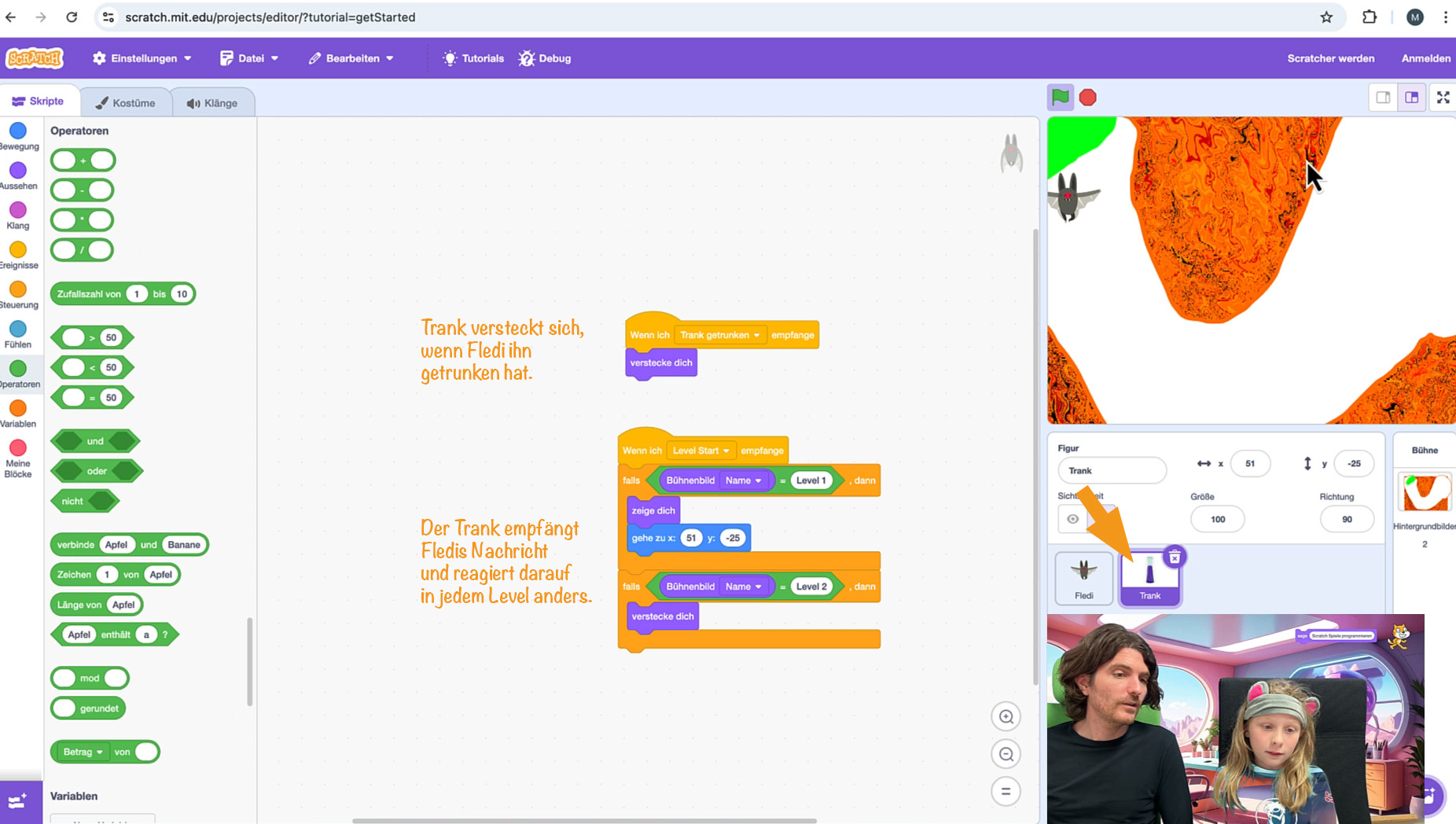 When Levelstart: per Bühnenbild-Name zeigen/verstecken
