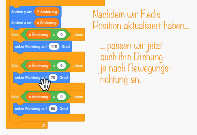 Neigung abhängig von X-Geschwindigkeit