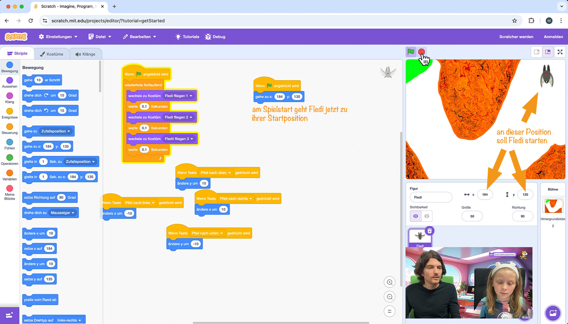 Blöcke: Wenn Fahne → gehe zu x/y